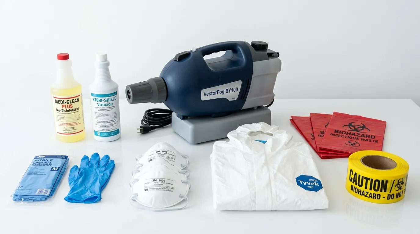 Professional biohazard remediation crew working in Noblesville